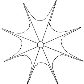 Diagram showing arrangement of arms and web